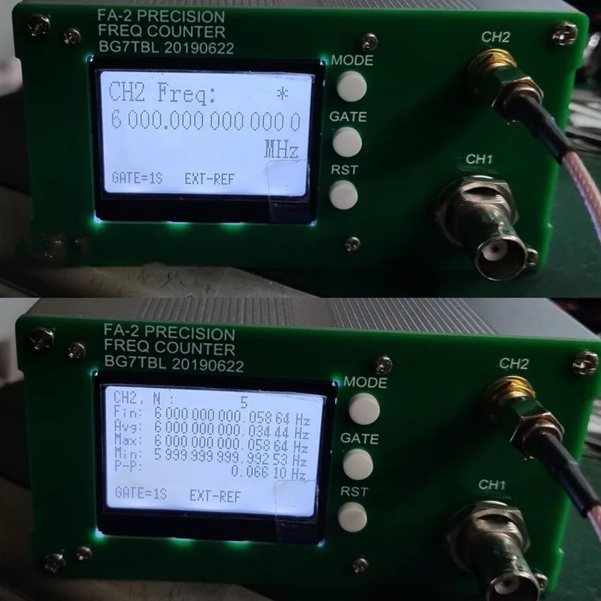 FA-2 1Hz-6GHz Frequency Counter Kit Frequency Meter Statistical Function 11 bits/sec + Power Adapter