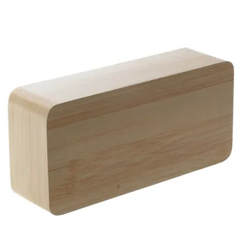 

【Voice Control Calendar Thermometer】Rectangle Wood Wooden LED Digital Alarm Clock USB/AAA Bamboo Wood Red LED