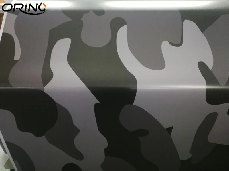 Black Grey Camouflage Vinyl Film Wrap-2