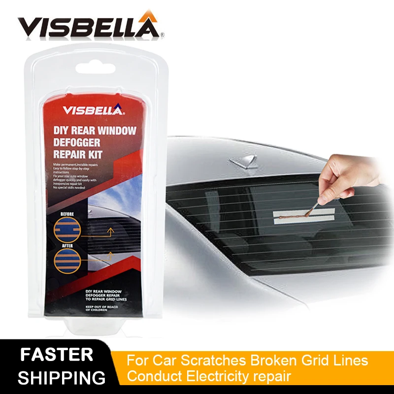 VISBELLA DIY Rear Window Defogger Repair Kit for Car Scratches Broken Grid Lines Conduct Electricity Easily Hand Tool Sets VISBELLA DIY Rear Window Defogger Repair Kit for Car Scratches Broken Grid Lines Conduct Electricity Easily Hand Tool Sets