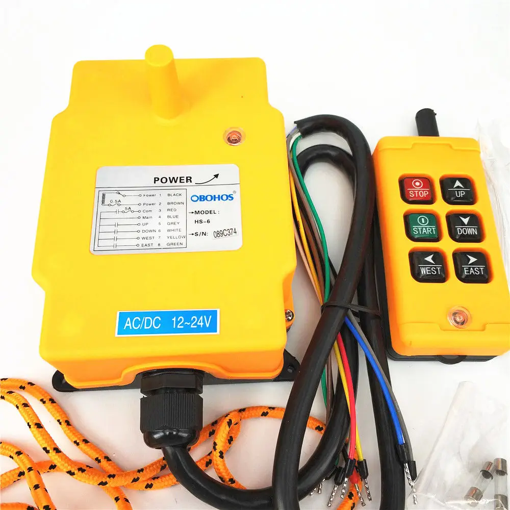 1PCS 2 Motions 1 Speed Crane Hoist Lifter Conveyor Garage Remote Control Switch HS-6 | Обустройство дома