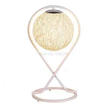 

Simplicity Modern Table Lamp Originality Hemp Ball Night Light Bedroom Bedside Romantic Art Desk Lamp Daglichtlamp Abajur Cheap