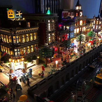 

Creator Expert City Street View Streetview With Led Lights Sets Model Building Kits Blocks Bricks Educational Toys For Children