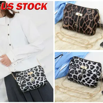 

Classic Cross Body Bag Ladies Shoulder Leopard Handbag PU Purse Women Messenger
