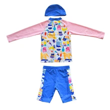 Новая модель, купальник из двух частей для девочек от 2 до 12 лет, детский купальный комплект, розовый и синий, детская одежда для купания в стиле пэчворк детский купальный костюм