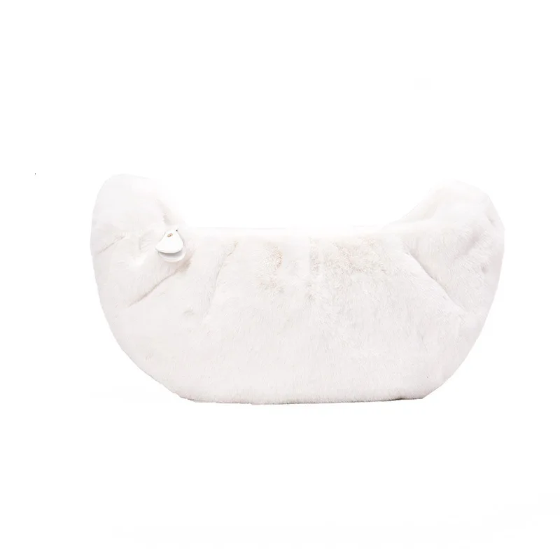 white BXX Sac/ Модные осенние зимние роскошные женские сумки дизайнерские дикие Плюшевые Милые однотонные сумки через плечо ZF229 - Цвет: white