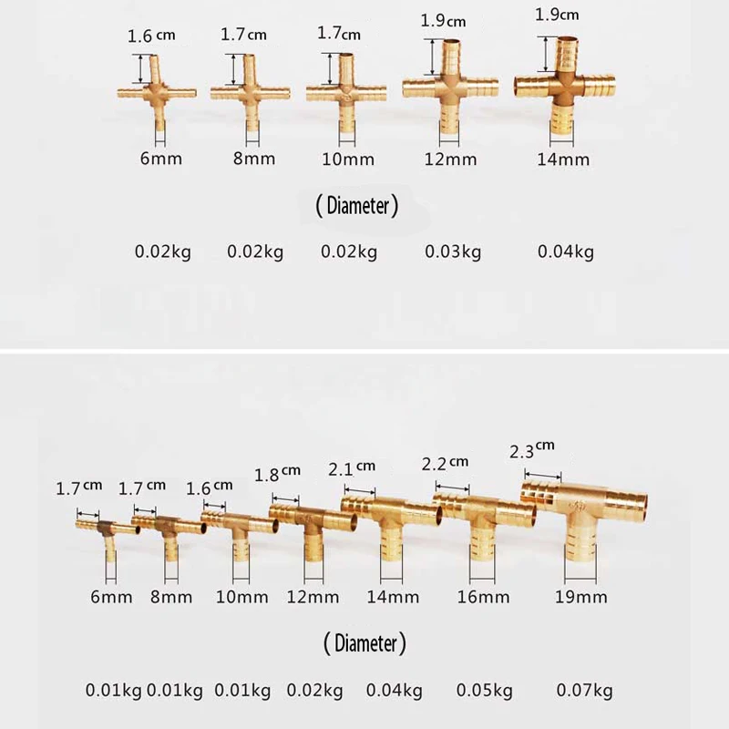 Латунь Барб трубы 2 3 4 пути разъем для 4 мм 5 мм 6 мм 8 мм 10 мм 12 мм 16 мм 19 мм шланг медь пагода воды арматура