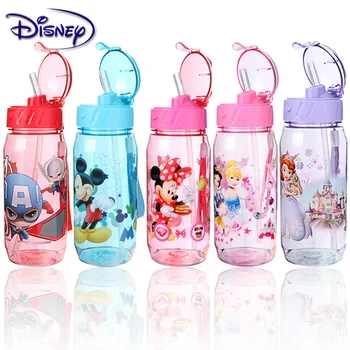 

Disney Kids Water Bottle Tritan BPA Free Children's Cup Portable Feeding Bottle With Straw Leak Proof Durable Water Cup 450ML