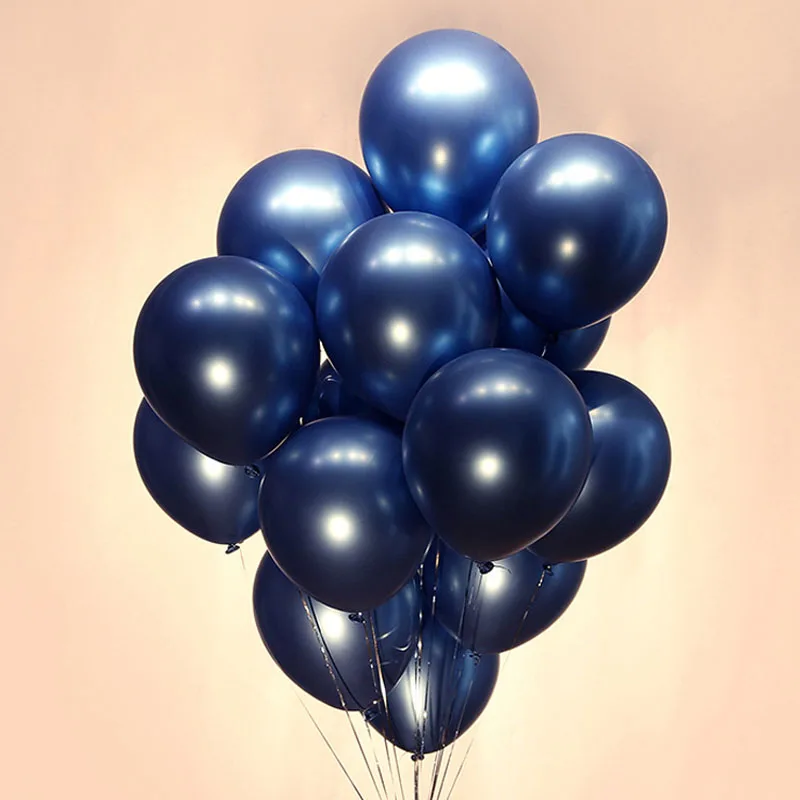 Blue 10 шт. 12 дюймов новые хромированные шары из латекса цвета металлик Толстый металлический надувной Гелиевый шар для дня рождения декоративный воздушный шар - Цвет: Blue