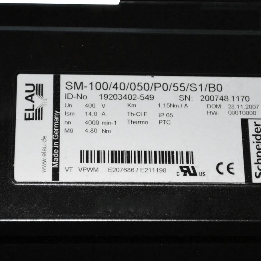 Серводвигатель переменного тока ELAU SM-100/40/050/P0/55/S1/B0