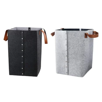 

Household Folding Felt Storage Basket Black Large Detachable Laundry Basket For Home Bathroom Clothes Kids Toys Storage Baskets