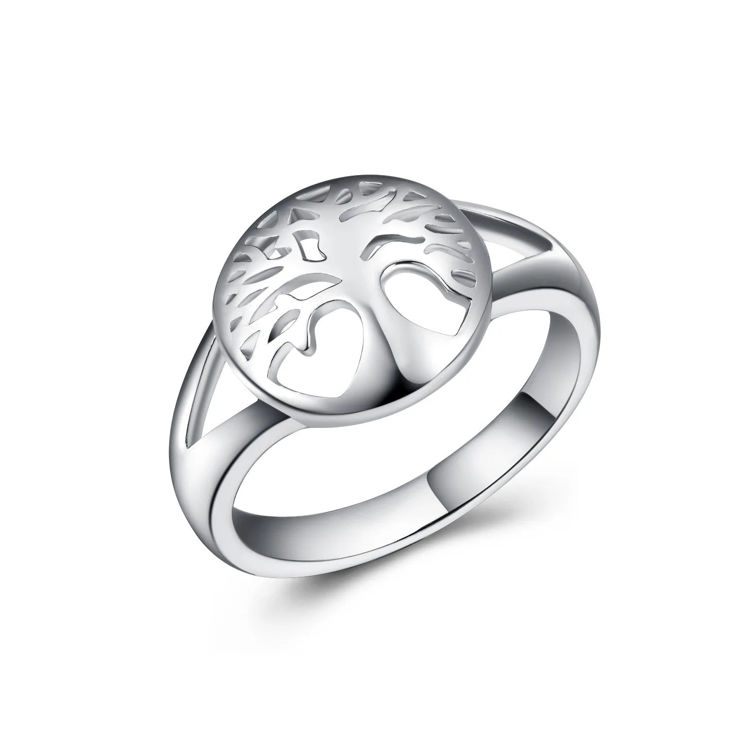 

Glossy Lucky Tree Ring Personality Fashion Ladies Jewelry Copper Plated Platinum Jewelry Engagement Ring Gift