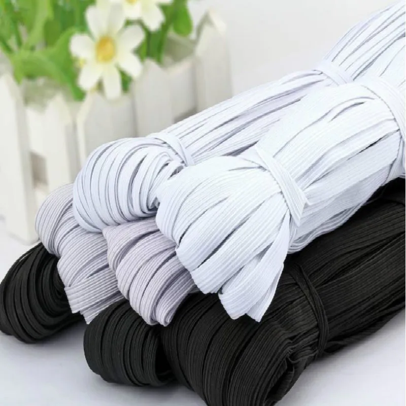 6mm White Black Elastic Bands ribbons Cord Masks Rope Clothes Garment Sewing Accessories handmade DIY Sew materials | Дом и сад