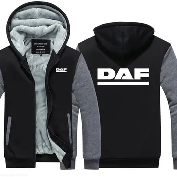 

men Hoodie Winter Thickening male Truck fans for DAF sweatshirts zipper hoodies coat male for Hoodies jacket