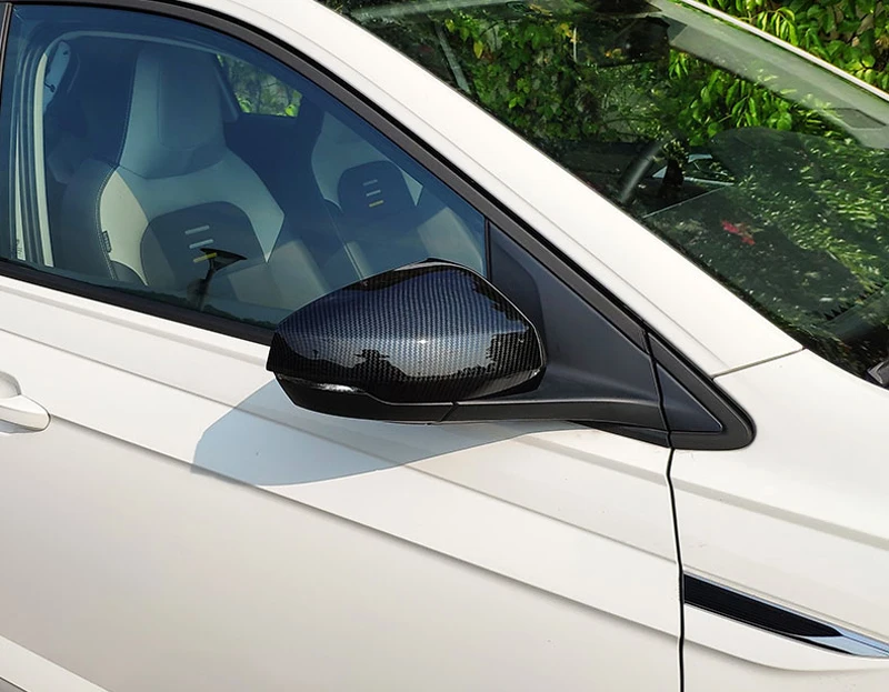 Подходит для Volkswagen Polo MK6 автомобильный Стайлинг ABS черная крышка зеркала боковой двери отделка 2 шт. авто аксессуары