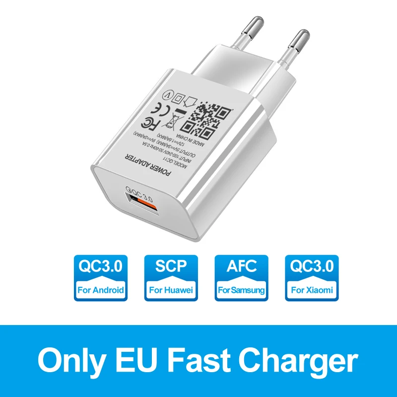 charger 65 watt USB Fast Charger Quick Charge 3.0 Universal Wall Mobile Phone Chargers for Huawei Honor 10X 9X 30 20 P Smart 2020 2021 X10 9A 9C 65 watt usb c charger Chargers