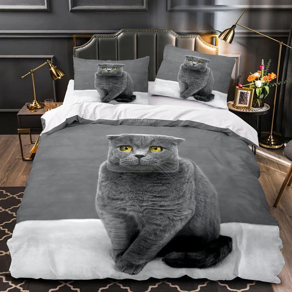 Cube-Animals Bedding Set Single Twin Full Queen King Size Bear Bed Set Aldult Kid Bedroom Duvetcover Sets 3D Anime 030 pillow sham