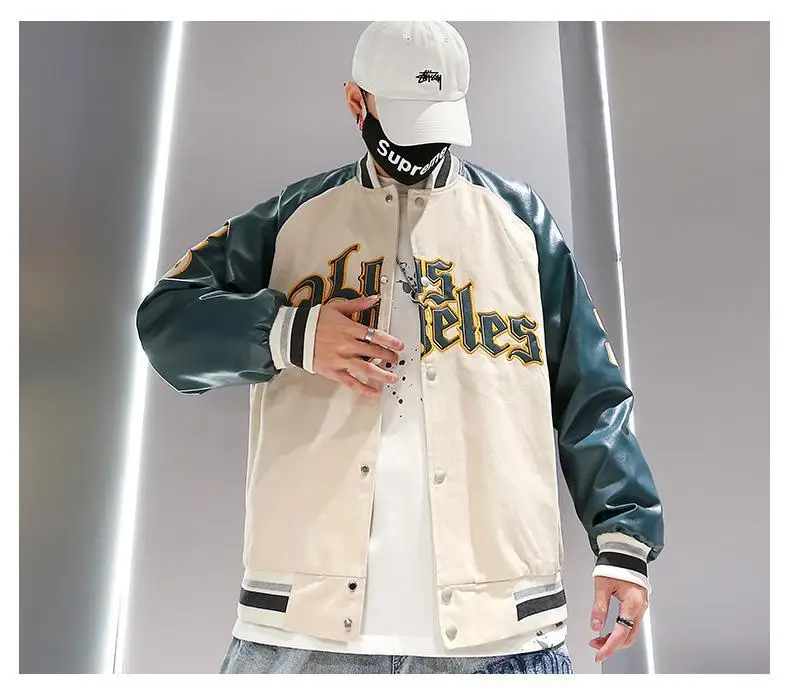 Embroidery Bomber Jacket Men Autumn University Varsity Jacket Baseball Streetwear Vintage Women's Outerwear Black Cardigan Male stylish jacket for men