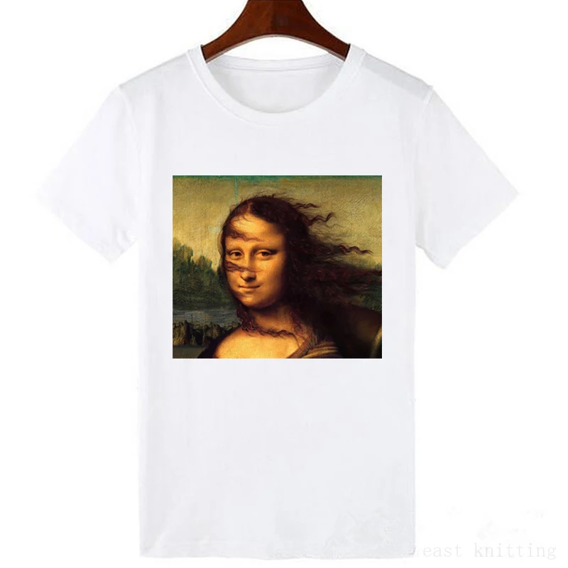 Крутые футболки для взрослых с джокером Забавные футболки с графикой Mona Lisa Harajuku Повседневная футболка с круглым вырезом - Цвет: 0376