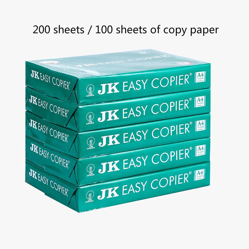 A4 200/100 Sheets Xerography Office Print Paper 70g Business Paper School Printing Copy Whole Wood Pulp Copy