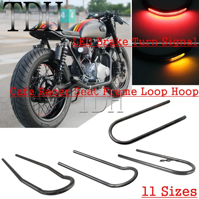 Cafe Racer Upswept Seat Frame Hoop Loop with LED Brake Turn Tail Light for Honda Cafe Racer Upswept Seat Frame Hoop Loop with LED Brake Turn Tail Light for Honda