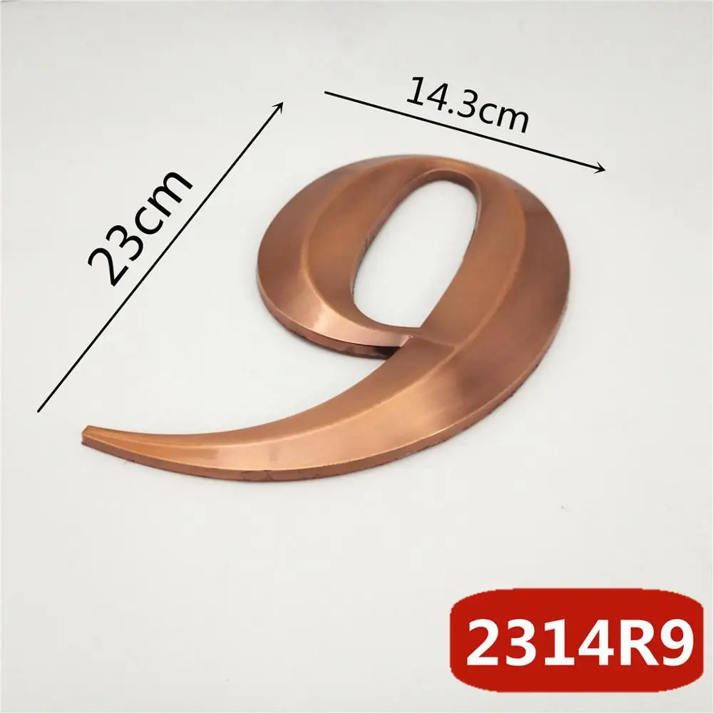 23cm Big Size 3D Digits Door Numeral Plate Plaque Sign Sticker With Self-adhesiv for door waterproof Plastic House Number - Цвет: 9