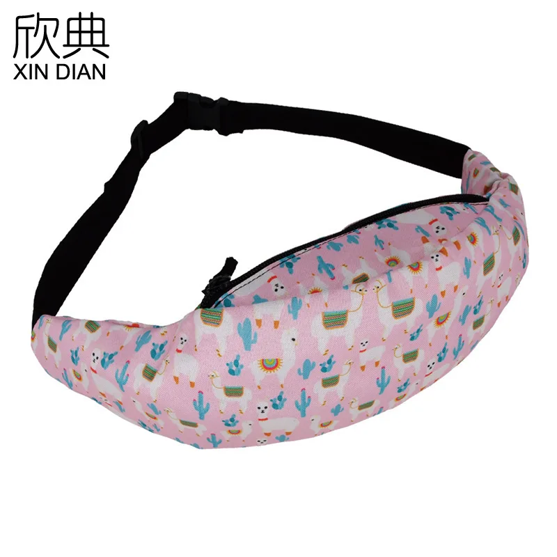 

2019 Sac Banane Waist Bag Desert Alpaca Cactus Cross-border Ladies Outdoor Wallet Sports Earphone Bag Running Fitness Portable