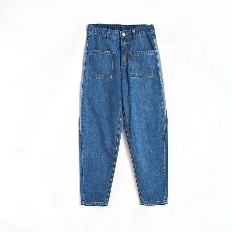 Новинка года; сезон весна-осень; джинсы с 9 точками; женские свободные штаны со строчкой; морские брюки Harlan