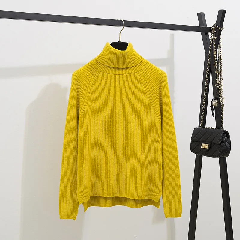 yellowcoat Костюм Джокера, модный свитер для студентов, осень и зима, два предмета, водолазка, пуловер, свитер, длинная юбка, комплект одежды из 2 предметов - Цвет: yellowcoat