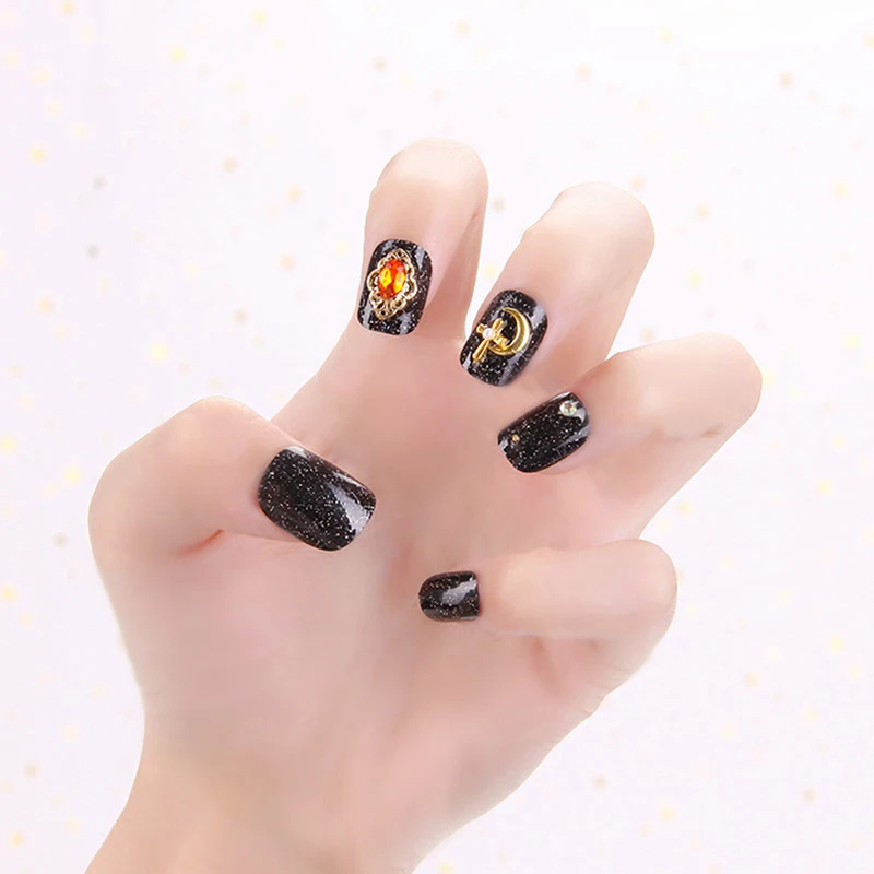

24pcs/set False Nail Artificial Tips Set Full Cover For Short Decoration Press On Nails Art Fake Extension Tips With Glue