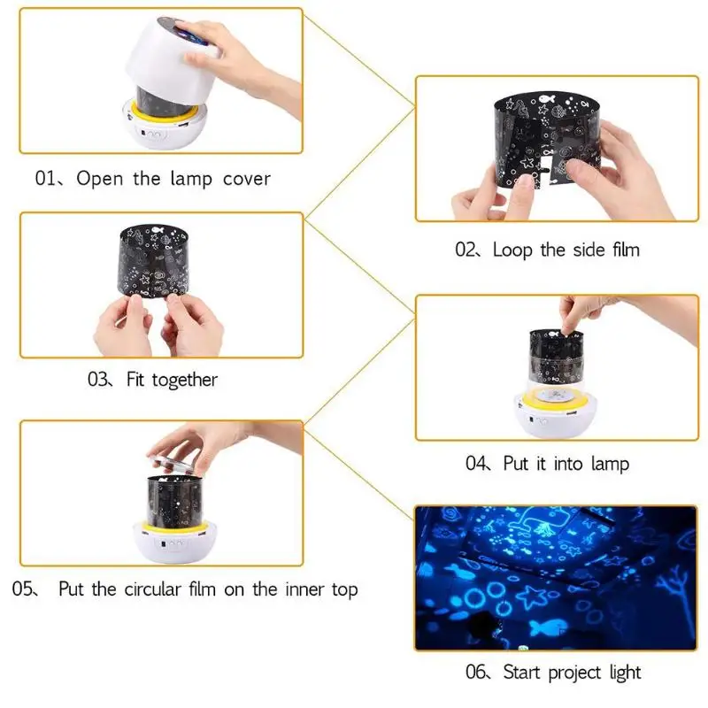 Rotating Projector Starry Sky Night Light Bedside Projector lamp Christmas Decoration home children‘s Night Light kid‘s gift