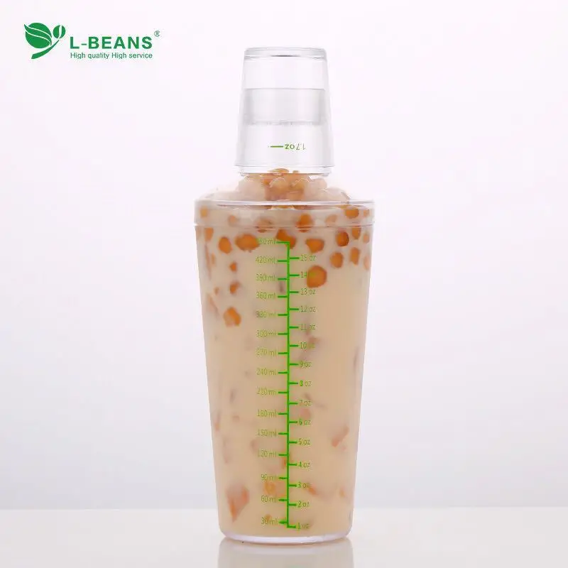 Shaker with Measuring Shaker Transparent Shaker New Style with Cover Wine Shaker nai cha hu Tune Pot PC Resin