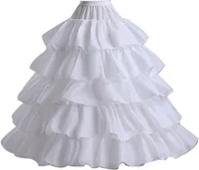 

Wedding Bridal Petticoat Underskirt Cosplay Party Hoops Crinoline Slips Large Waist 4 Hoops 5 Ruffles