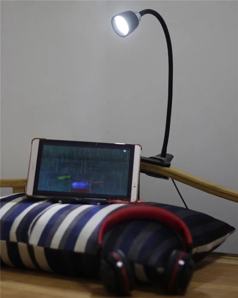 USB держатель с зажимом, светодиодный светильник для книг, настольная лампа, 1 Вт, гибкий светодиодный светильник для чтения, лампа для включения/выключения, настольная лампа для спальни, учебы, rom