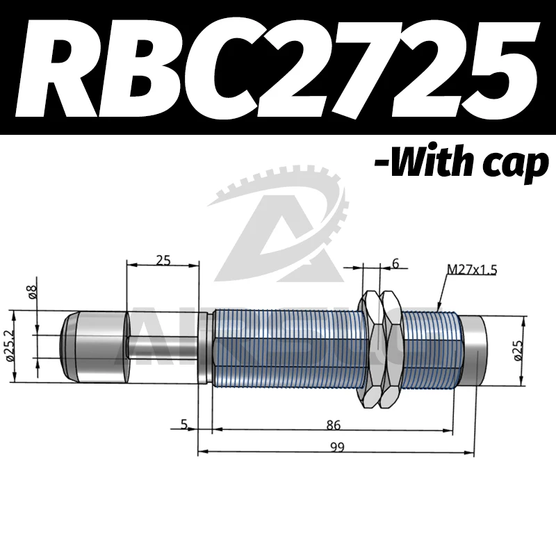 Пневматический гидравлический амортизатор Регулируемый Гидравлический Буфер RB серии RB0805 RB1007 с крышкой RBC1007 RBC2725 - Цвет: RBC2725