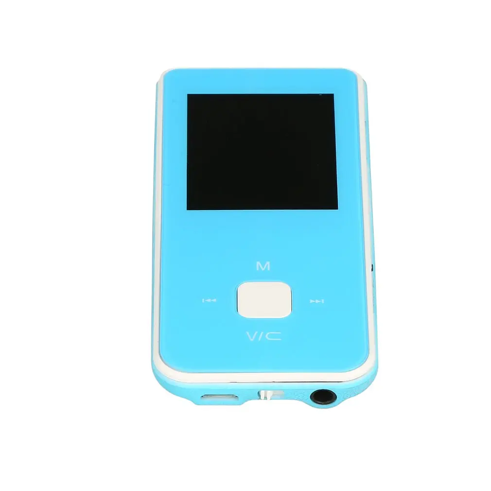 Blue Трещины мультфильм MP3 ультра-тонкий легкий портативный экран MP3 музыкальный плеер видео MP4 круглая кнопка Крест ключ - Цвет: Blue