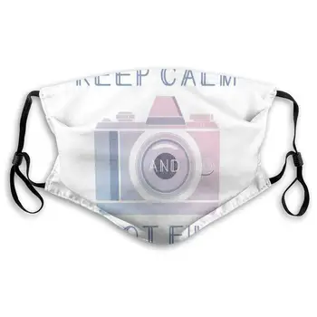 

Unisex Half Face Mouth Mask Face Masks Anti-Dust Face Windproof Ski,Shoot Film Text With Artistic Camera In Pastel Tone,S