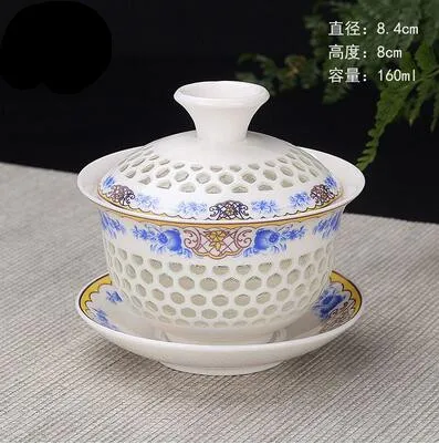 Ручная роспись богатая рыба керамический фарфор гайвань китайский чайный набор кунг-фу ручной работы чайная посуда Tureen Sancai чайная чашка пуэр чайник - Цвет: 160ml