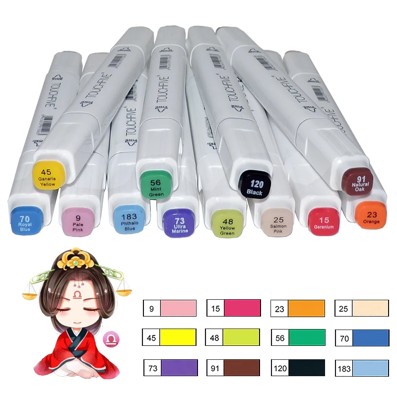 Sketch Art Marker Twin Tip Manga Animation Design Art Supplies for Painting Illustration 12/24/30 Colors TouchFive Art Marker images - 6