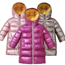 Пальто для девочек и мальчиков зимняя куртка детское пуховое хлопковое пальто водонепроницаемый Зимний комбинезон Модная Куртка парка с капюшоном пуховые пальто для девочек
