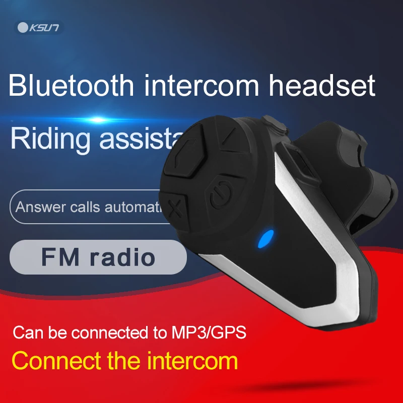 

Bluetooth Headset Motorcycle Walkie Talkie Intercom Built In Helmet Wireless Riding Self Driving Navigation Mobile Phone Headset