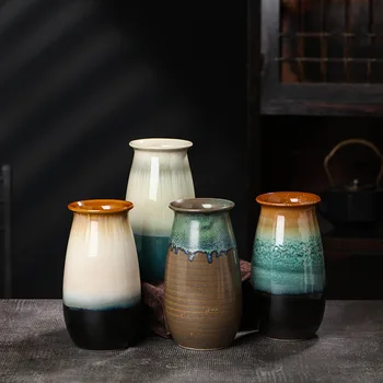 

2020 Creative Ceramic Vase Hand Blown Glaze Room Table Top Room Home Decoration Maison Accessories Dry Flower Hydroponics Vases