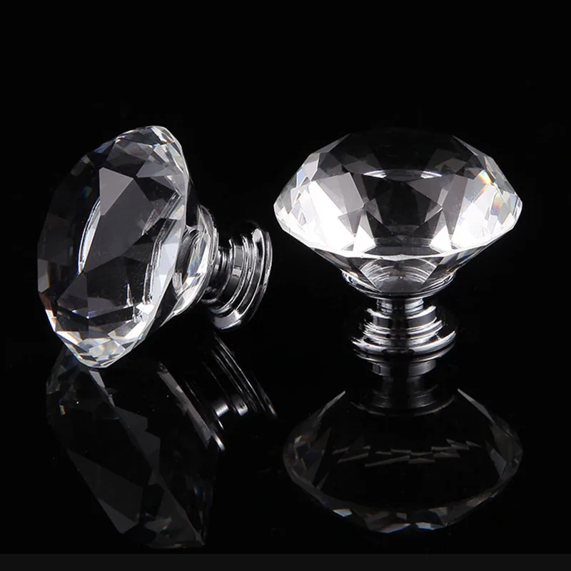 

Diamond Design Crystal Glass Knob Cabinet Pull-Out Drawer Knob Kitchen Cabinet Handle Furniture Handle Hardware Home Accessories