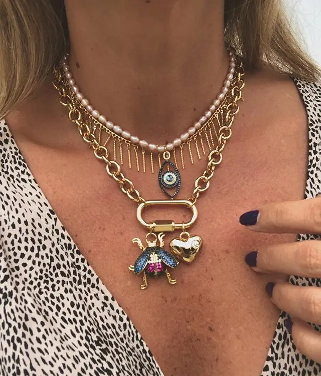 Collares de moda AliExpress цепь шкива marlaaaron catena con замок звенья цепи колье ожерелье готическое колье bijoux