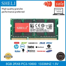 Память для ноутбука SHELI 8GB PC3-10600 DDR3 1333MHZ 1,5 V SODIMM ram