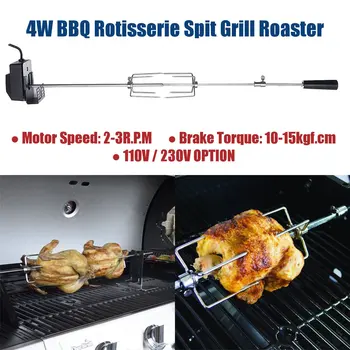 

110V/230V Electric BBQ Grill Rotisserie Barbecue Motor Spit Roaster Rod Fork Roast Branch Outdoor Camping BBQ Tools Accessories