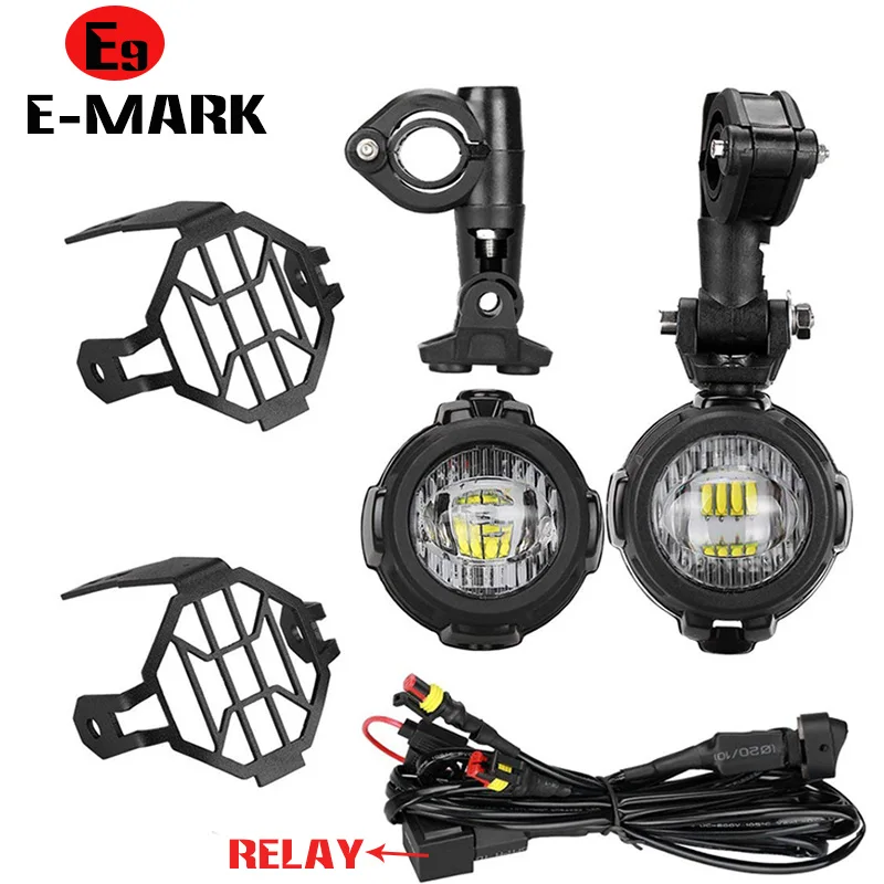 E9 마크 오토바이 LED 안개등 BMW R1250GS ADV F800GS R 1250 GS LC Yamaha MT07 MT09 보조 조명 어셈블리