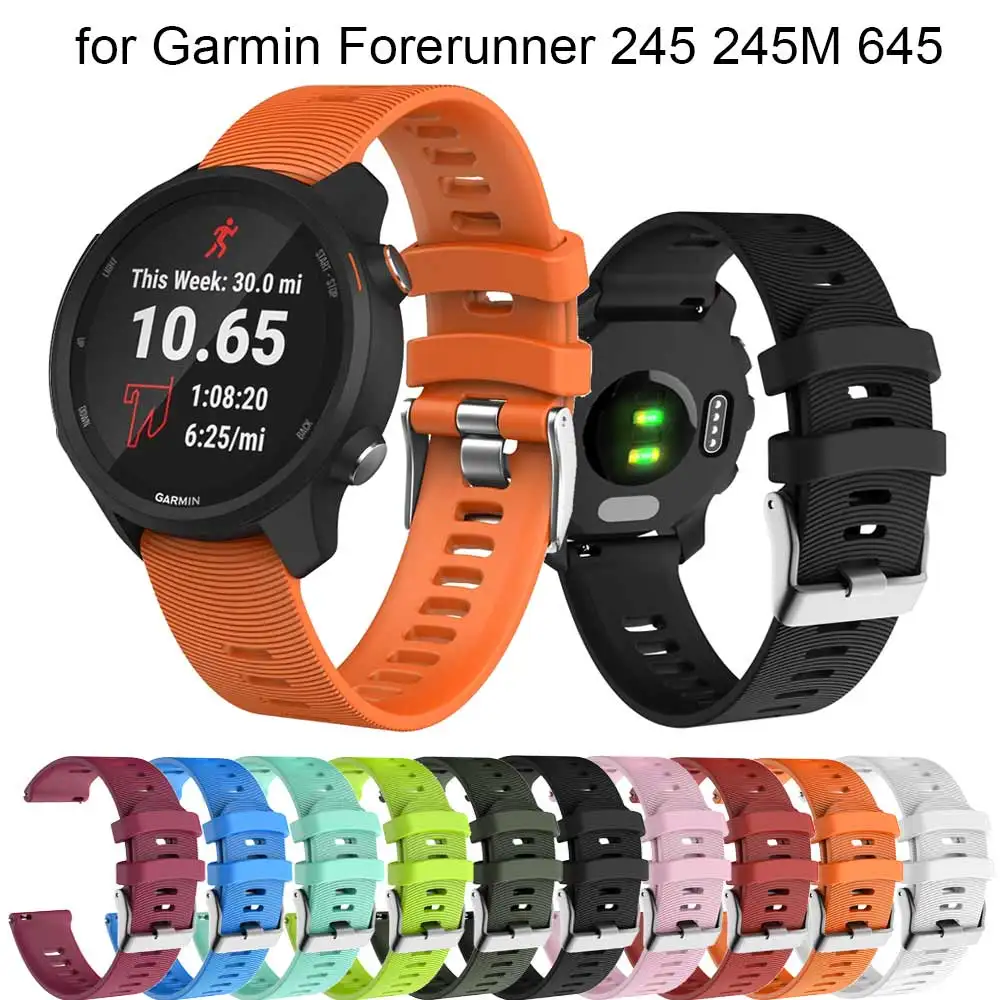 Ремешок силиконовый для смарт-часов Garmin Forerunner 245 245M 645 Vivoactive 3 20 мм | Электроника