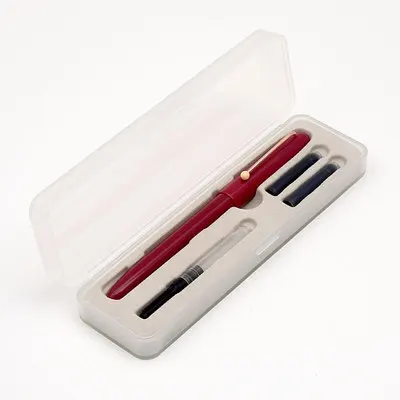 Creative retro color fountain pen set Iridium nib black ink pen Student writing pen Replaceable ink sac EF - Цвет: red