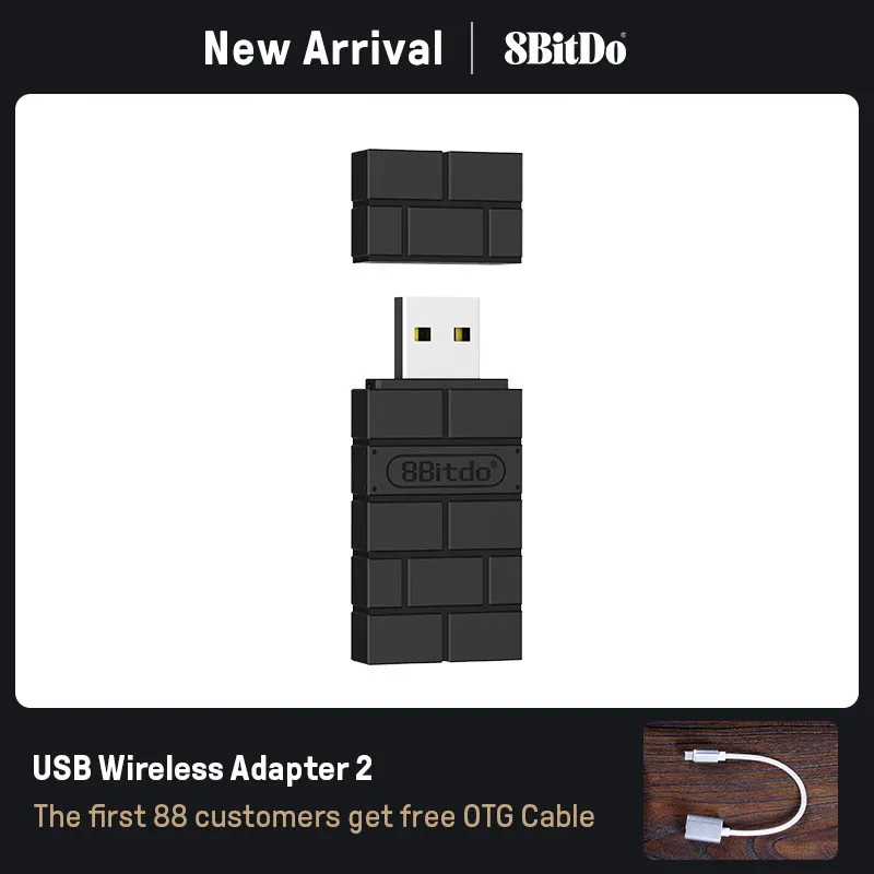 8BitDo USB беспроводной Bluetooth адаптер 2 для Windows Mac Raspberry Pi Nintendo Switch с поддержкой PS3 PS5